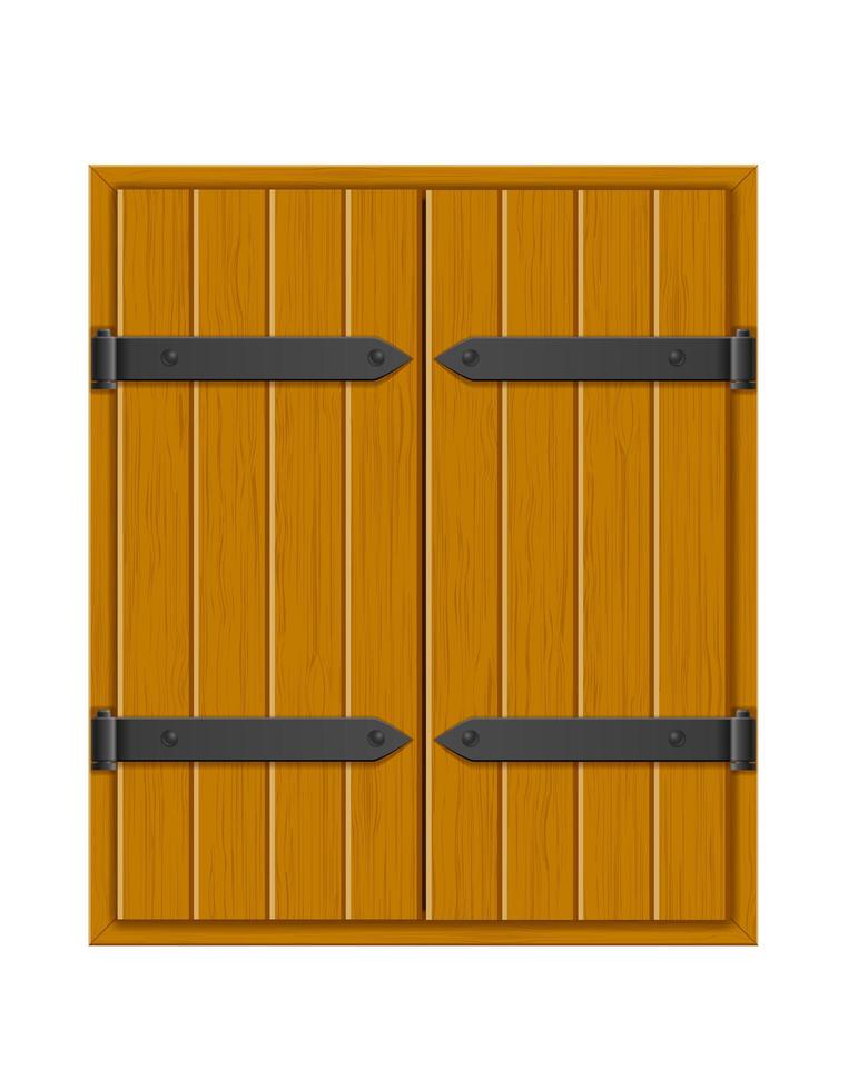 ventana de madera con contraventana cerrada vector