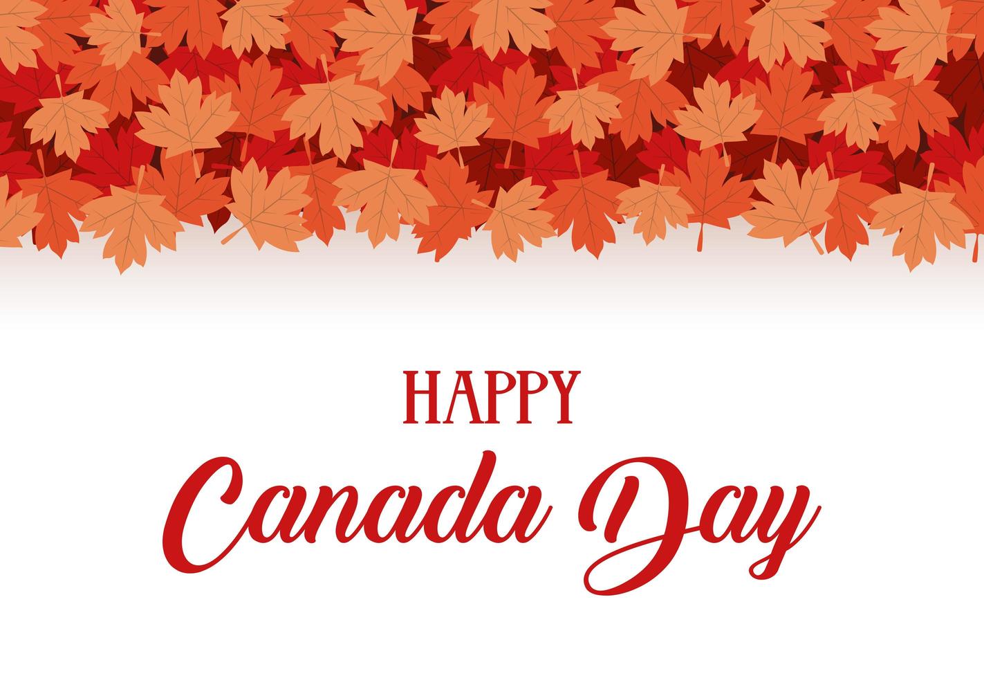 feliz día de canadá celebración banner con hojas de arce vector