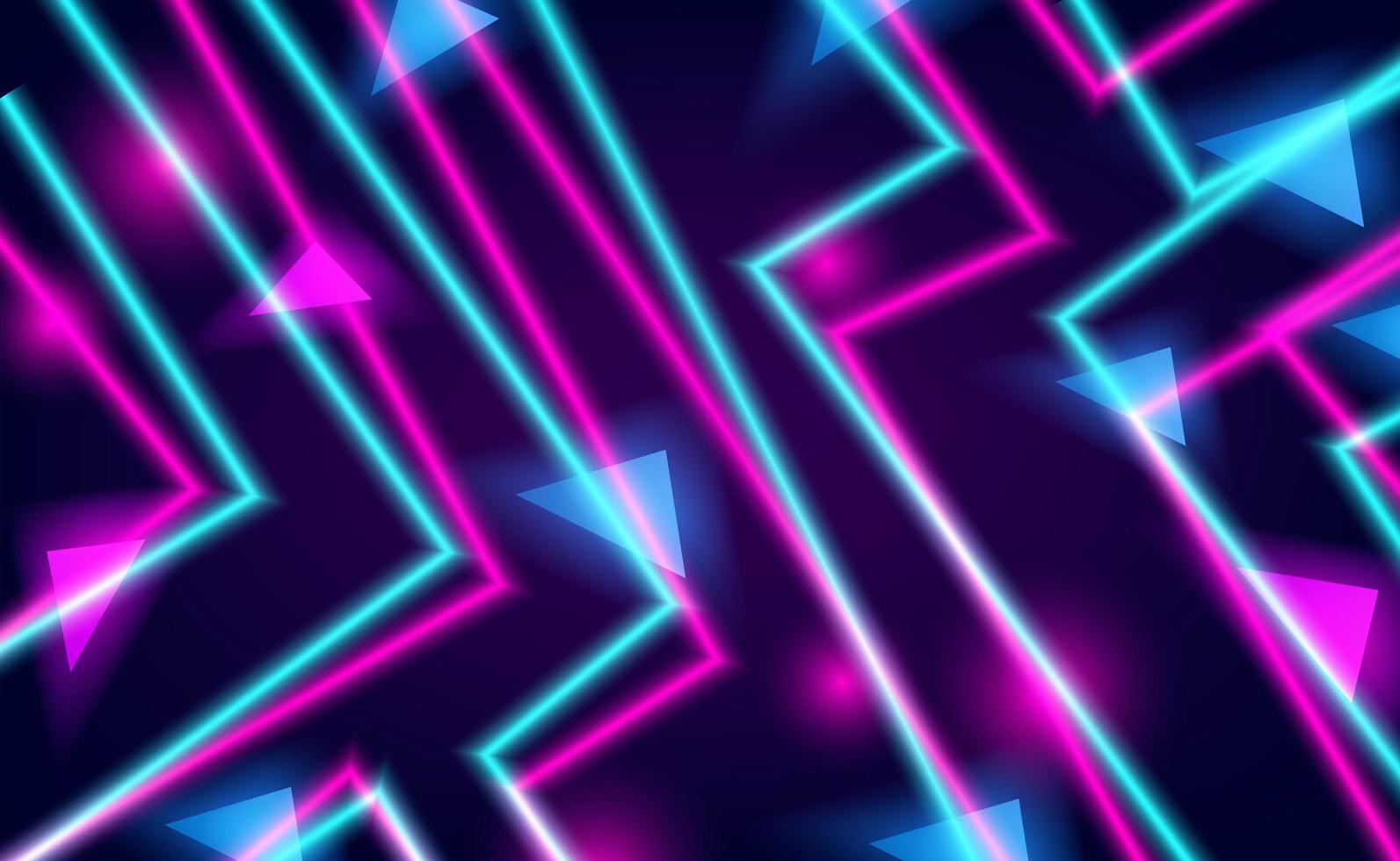 Straight line cyan and pink neon glow color vector