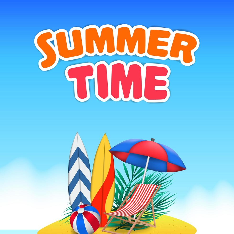 Hello Summer day travel holiday at tropical island vector
