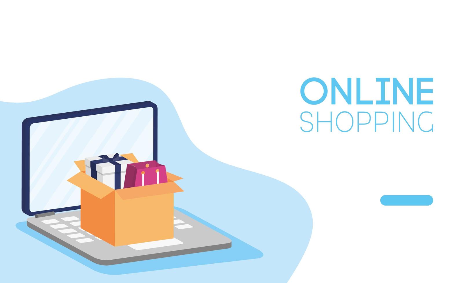 banner de compras online y comercio electrónico. vector