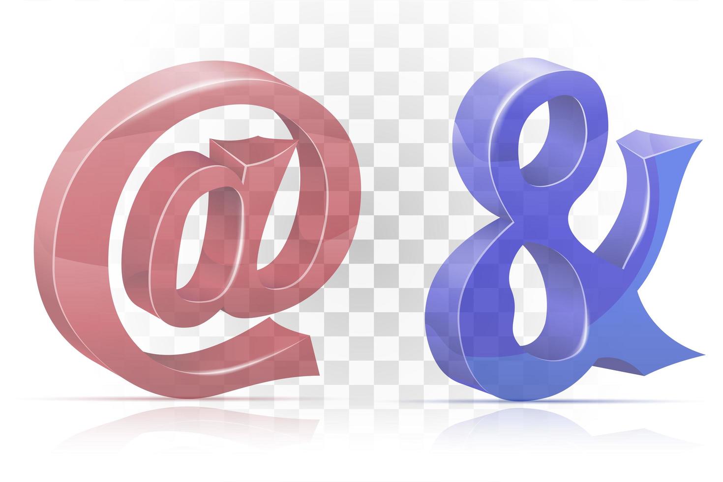 Email and ampersand icon set vector