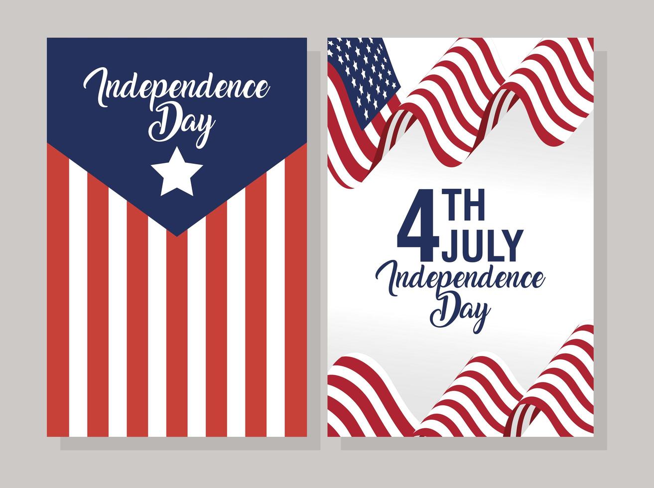 USA Independence Day celebration banner set with flag vector