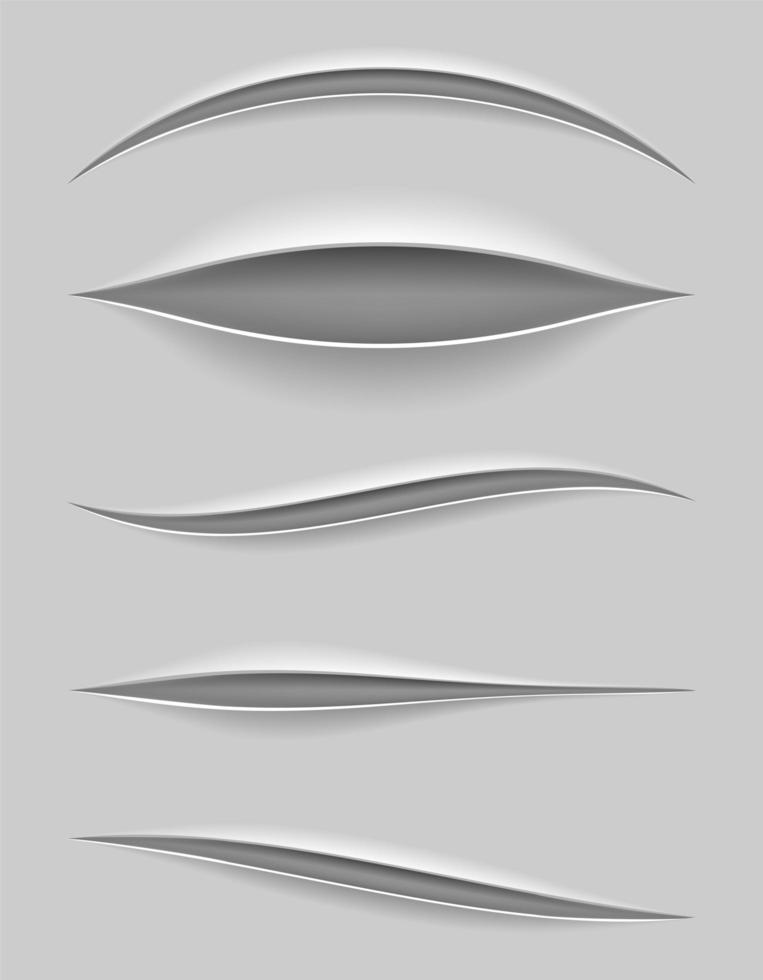 Realistic paper cuts set vector