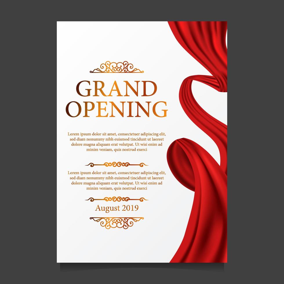 Grand Opening Card with Ribbon and Scissors Background 2449768