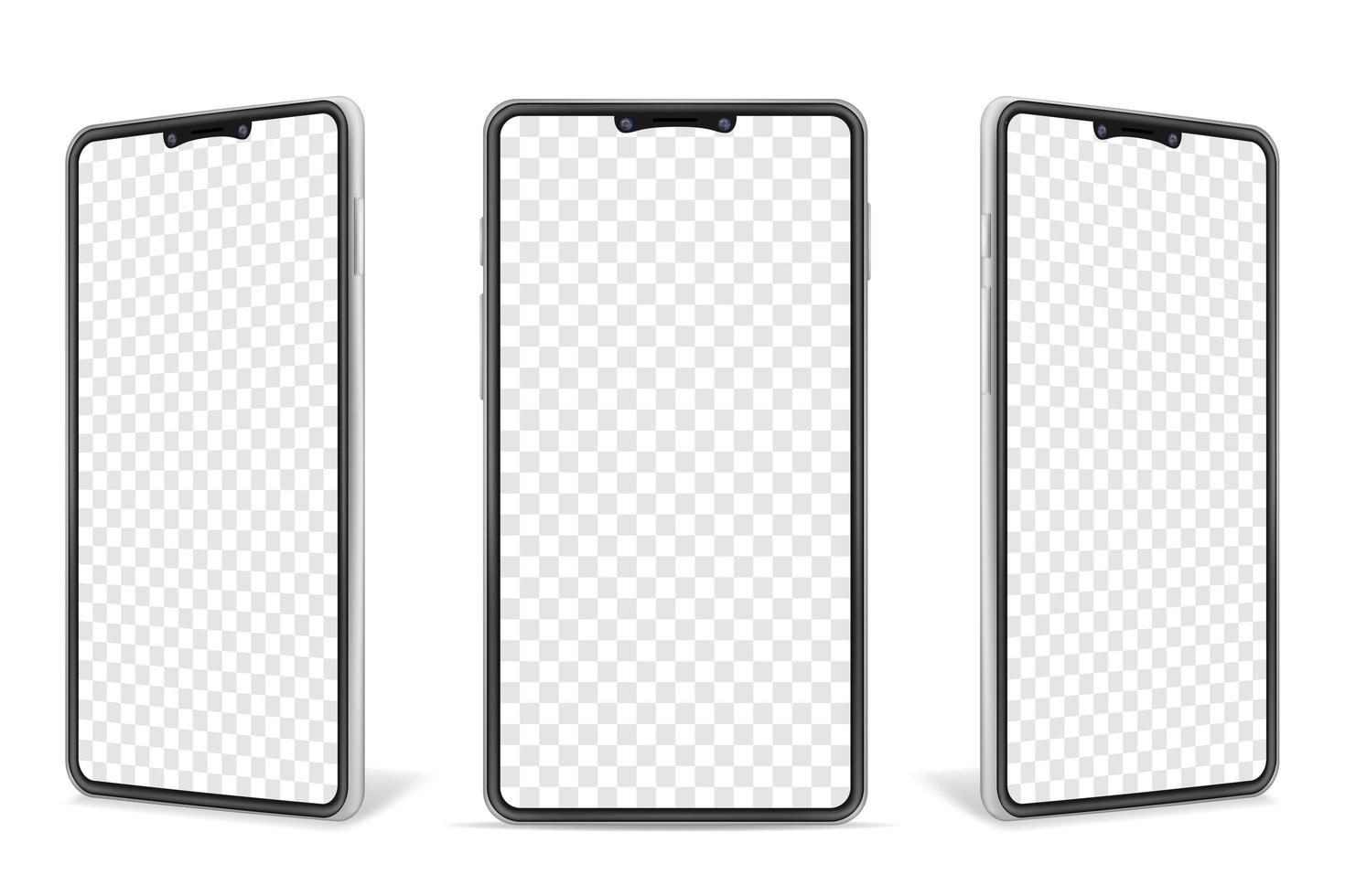 Realistic smartphone blank mock up set vector