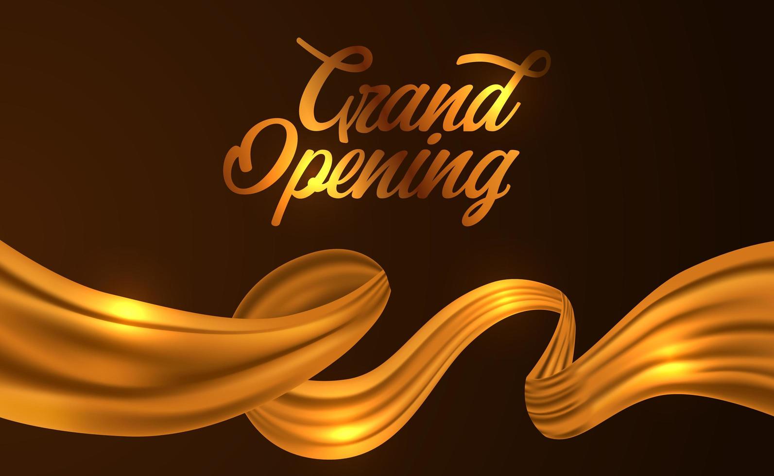 Golden silk ribbon for grand opening ceremony vector