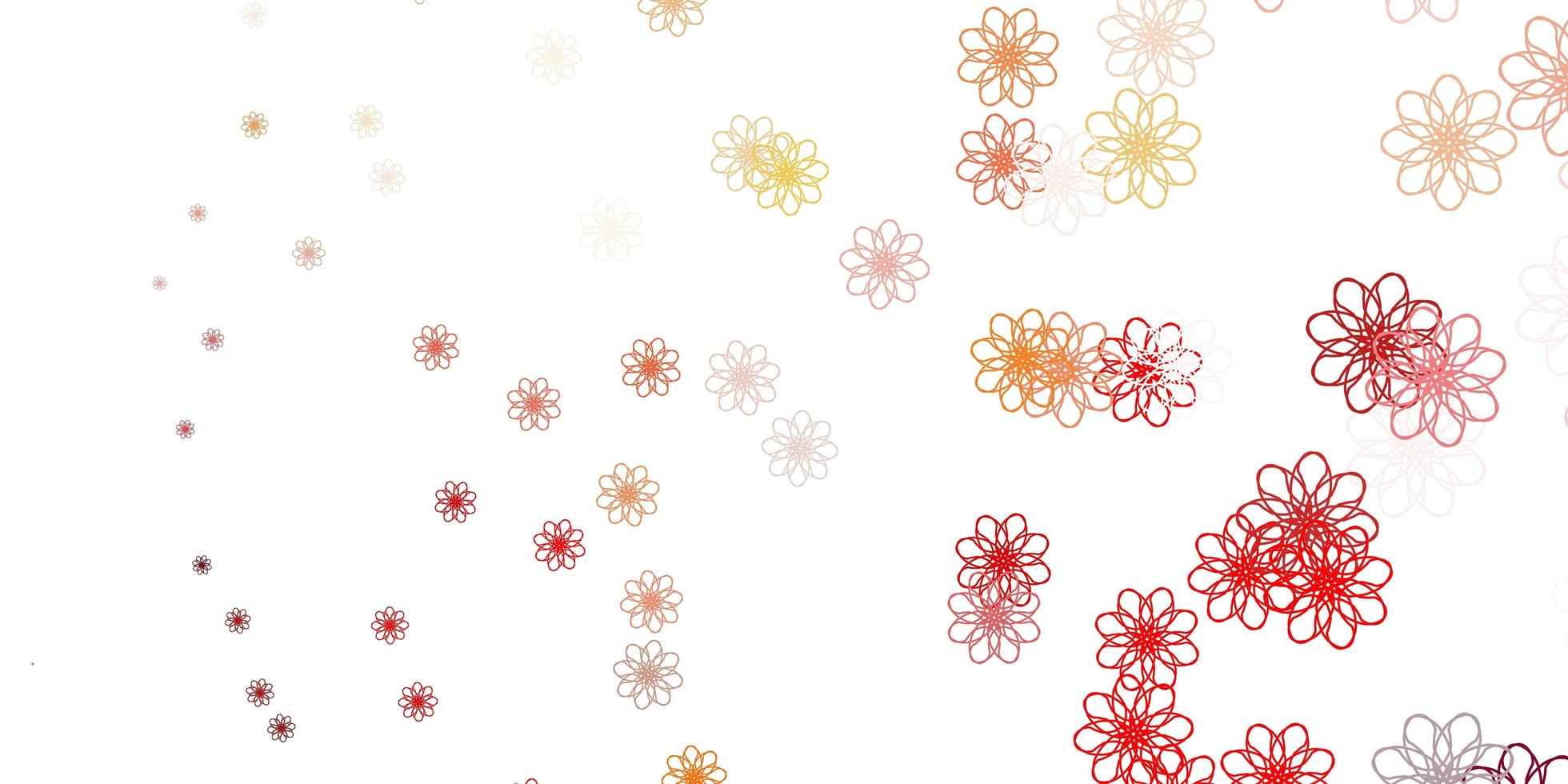 Red natural layout with flowers. vector