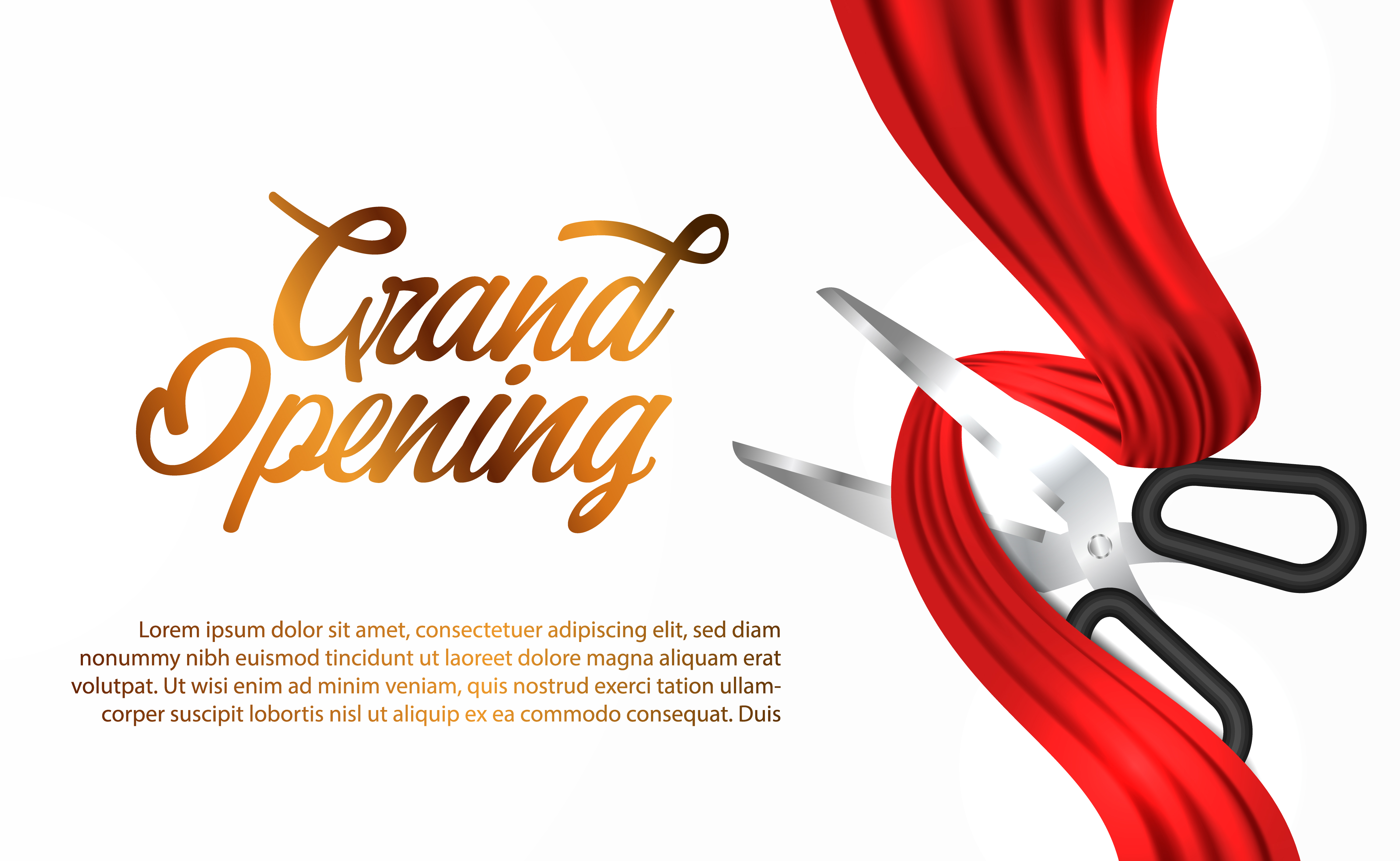 Grand opening banner stock vector. Illustration of scissor - 10540289