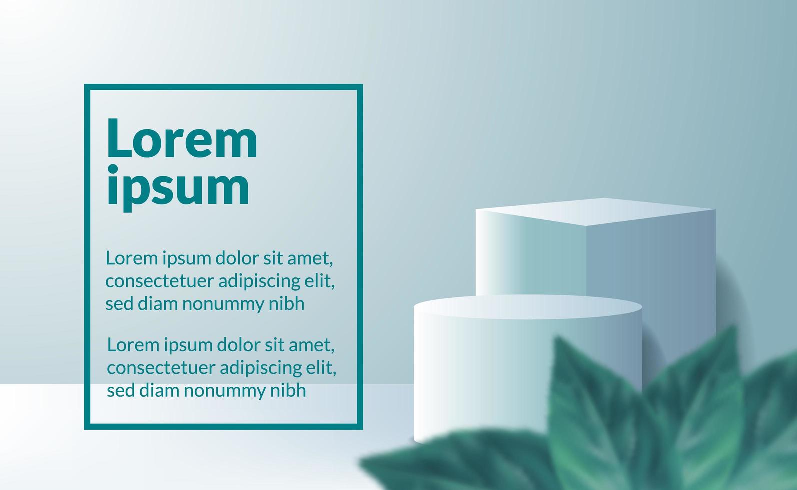 Modern minimalism 3d cube and cylinder product display vector