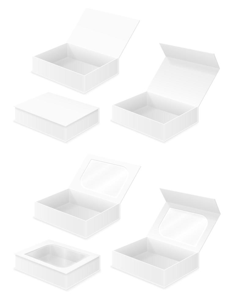 Empty cardboard box packaging set vector