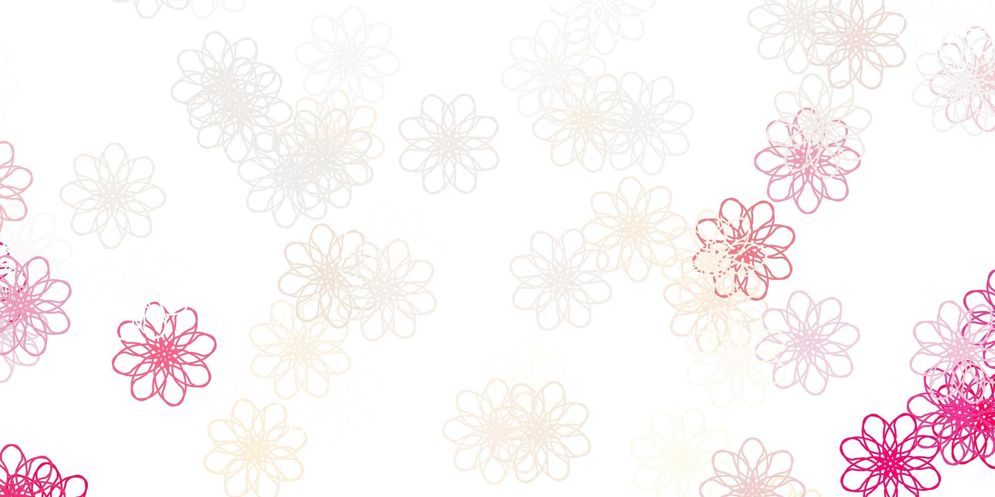 Red natural layout with flowers. vector