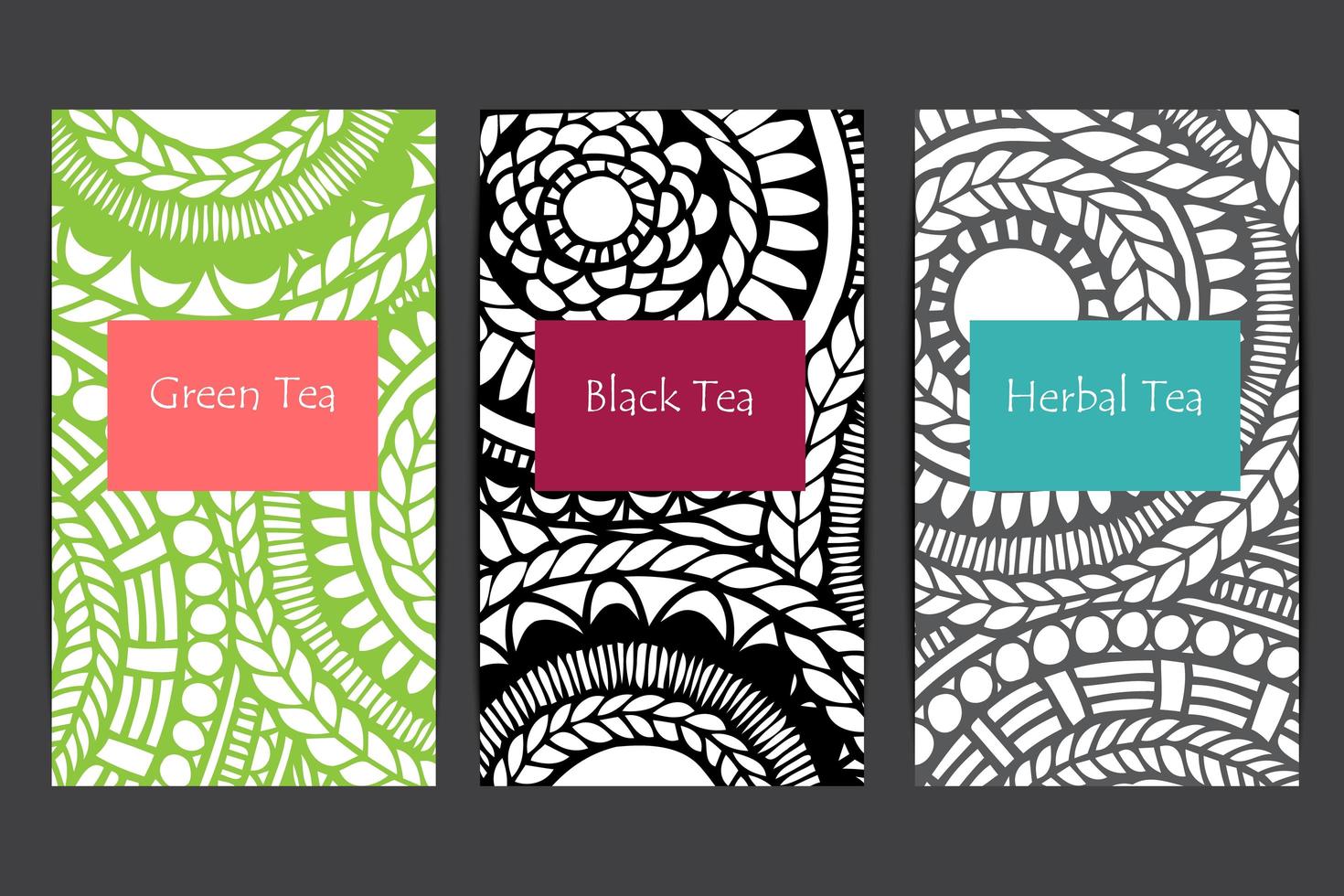 Tea packaging set vector