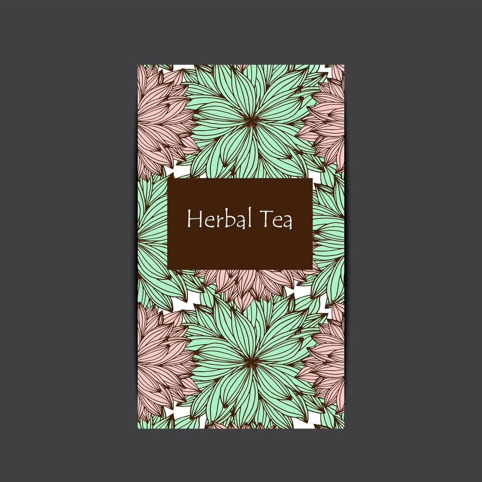 Hand drawn tea packaging vector