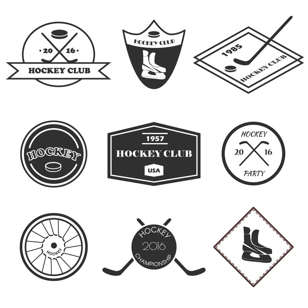 conjunto de logotipos de hockey. vector