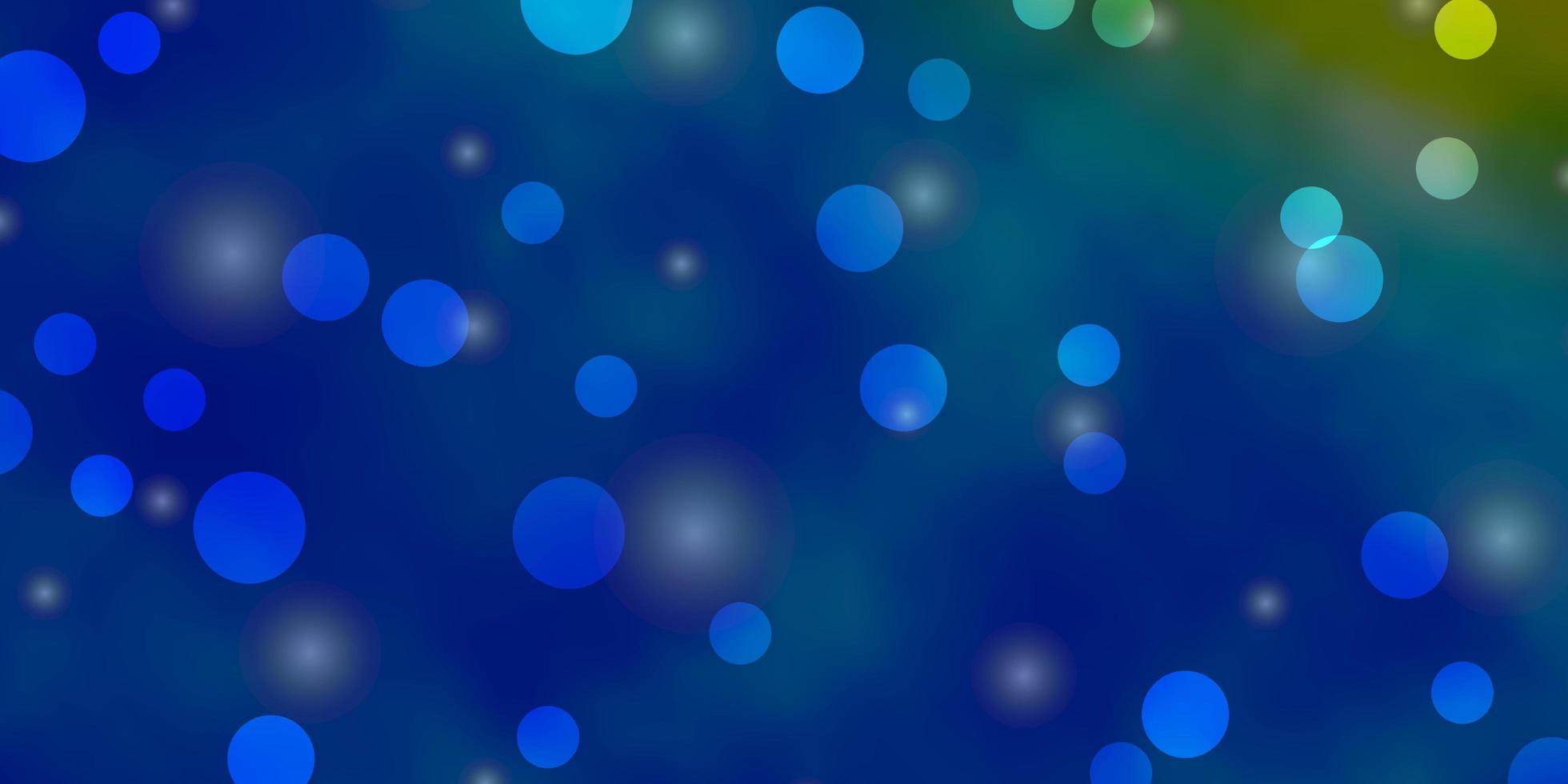 Light Blue, Yellow texture with circles, stars. vector