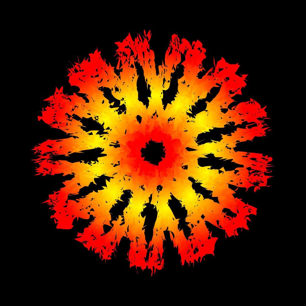 Abstract circular spirograph transition with fiery red color vector