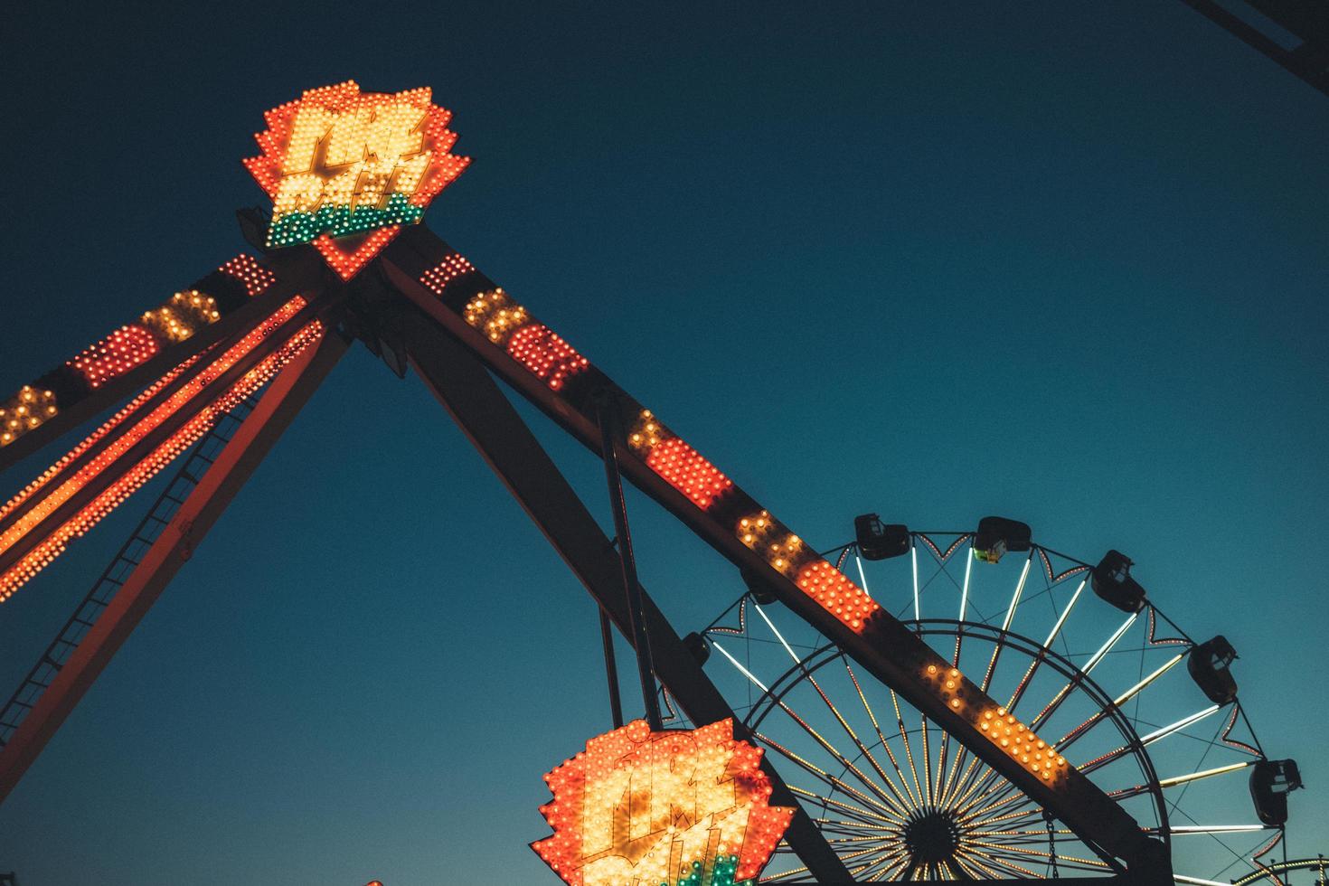Los Angeles, California, 2020 - Fair ride at dusk photo