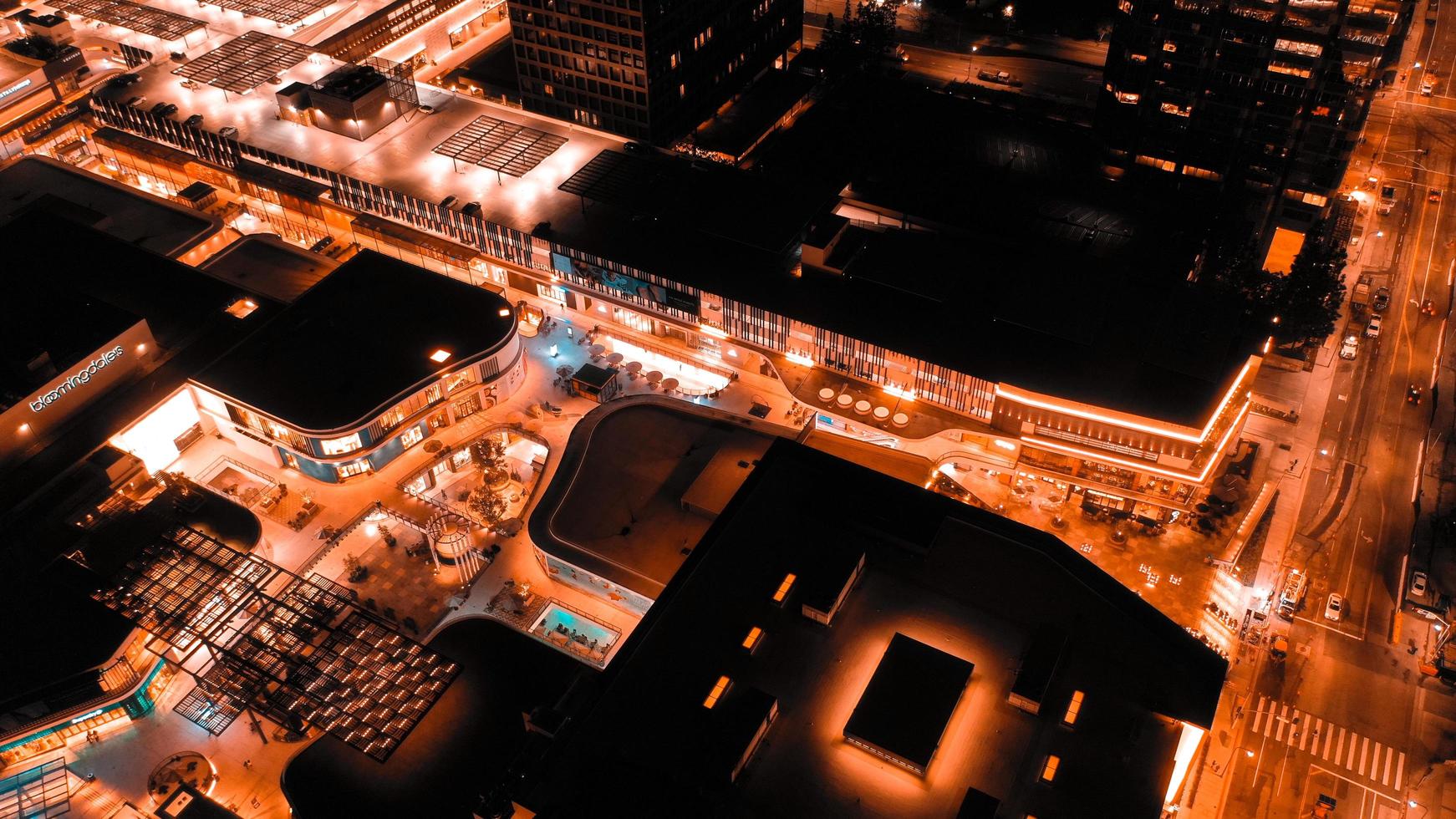 Aerial photography of building during nighttime photo