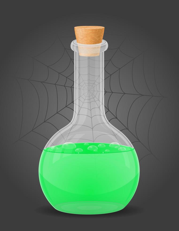 Flask with magic potion vector