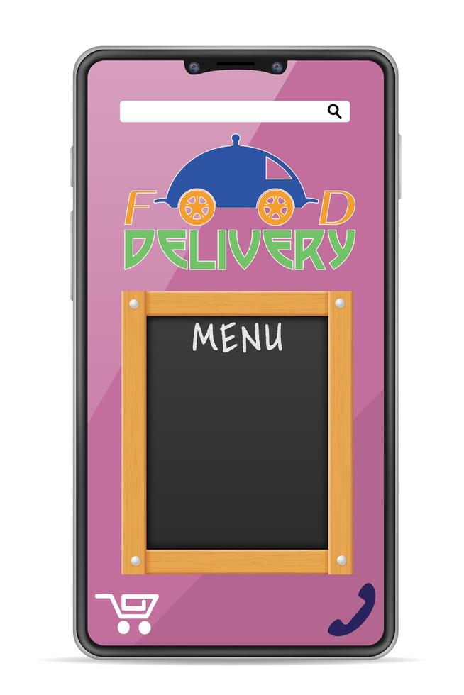 Smartphone concept online food delivery vector