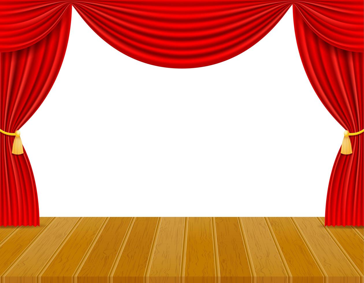 Theater stage with red curtains vector