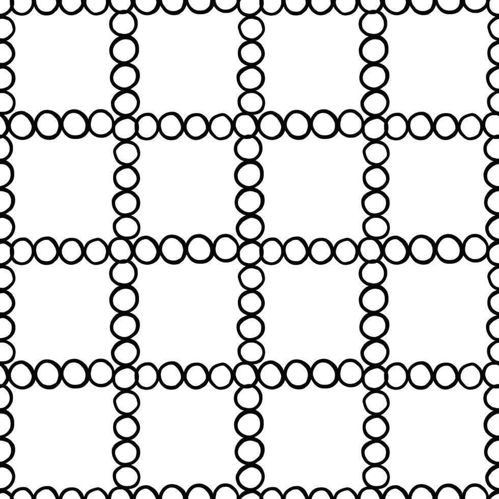 Hand drawn, black outlined circles pattern vector