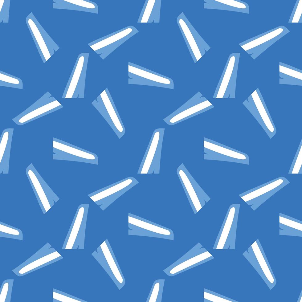 Hand drawn blue and white shape pattern vector