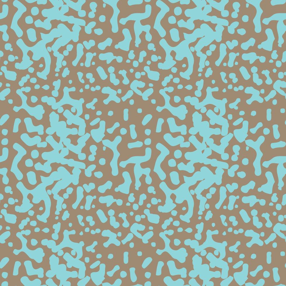 Hand drawn blue and brown ink pattern vector