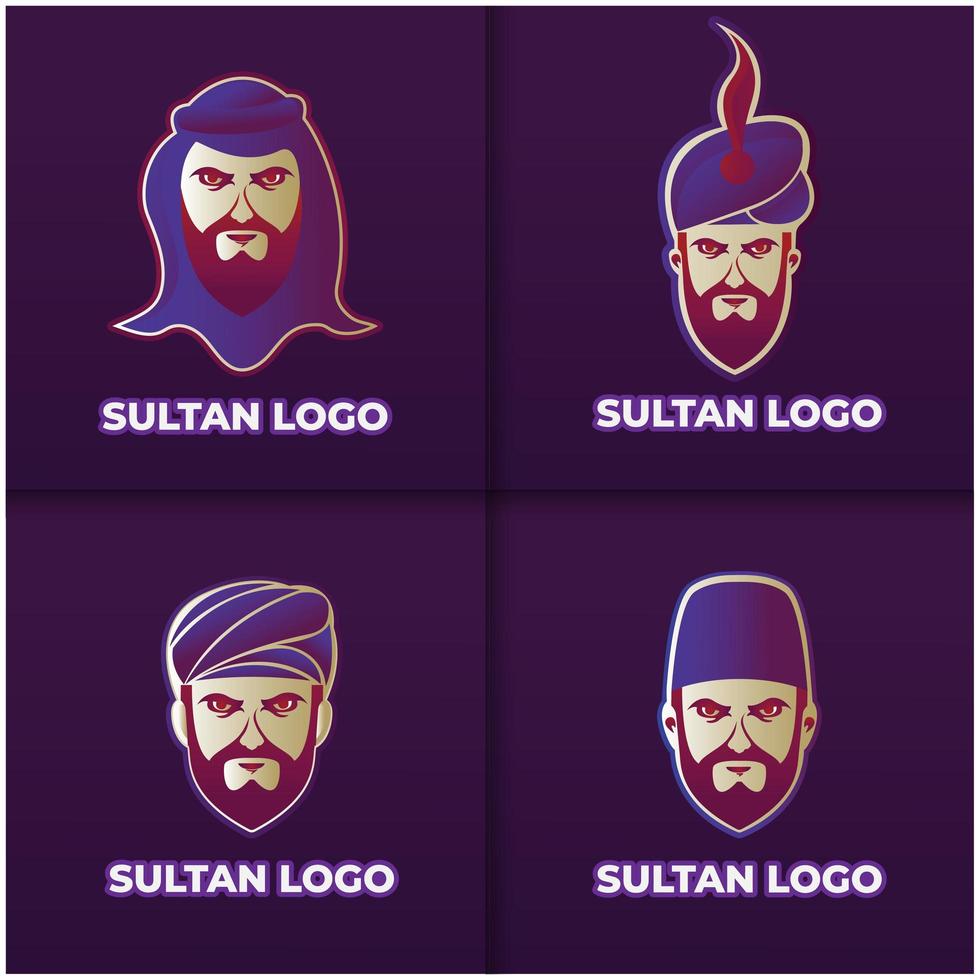 conjunto de diseño de logotipo sultán vector