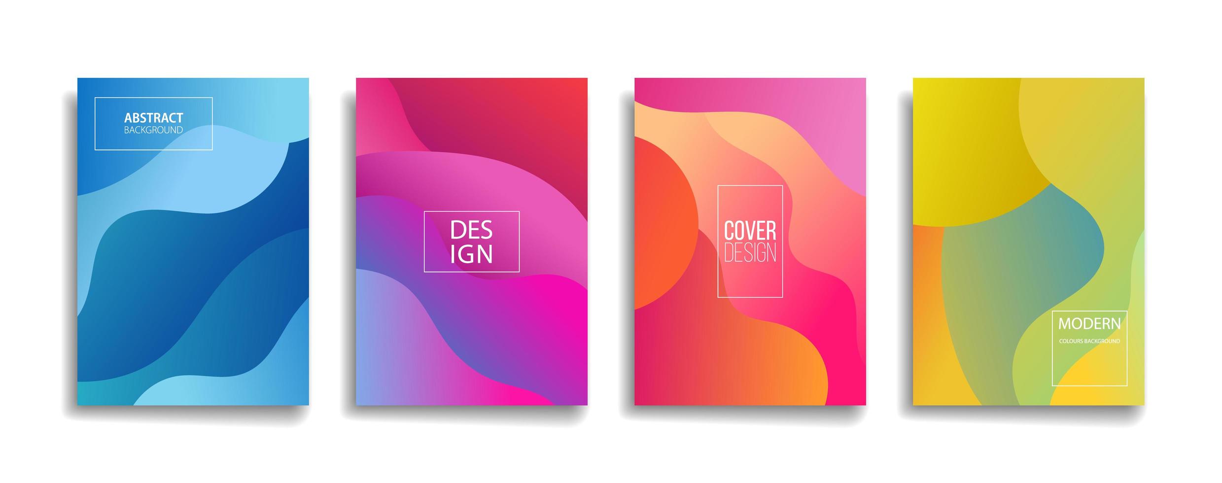 Bright gradient color abstract line pattern cover designs vector