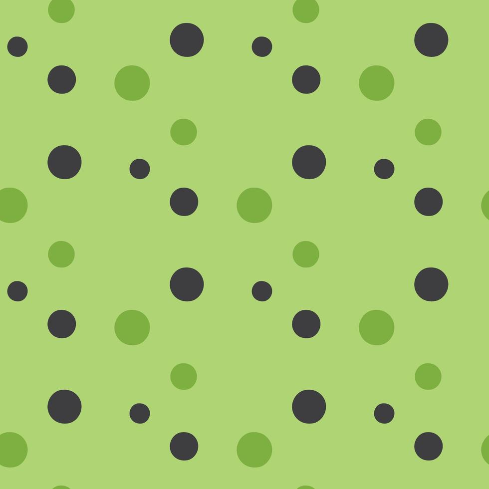 Hand drawn green, black colored dots pattern vector