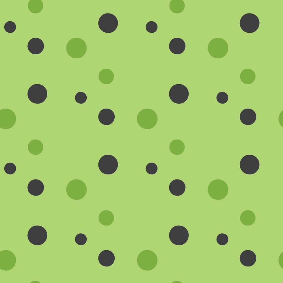 Hand drawn green, black colored dots pattern vector