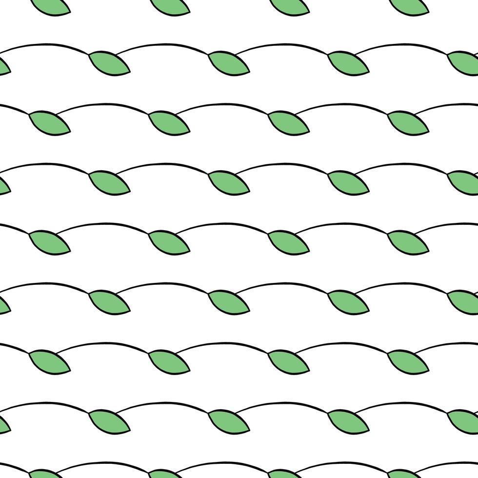 Hand drawn leaves pattern vector