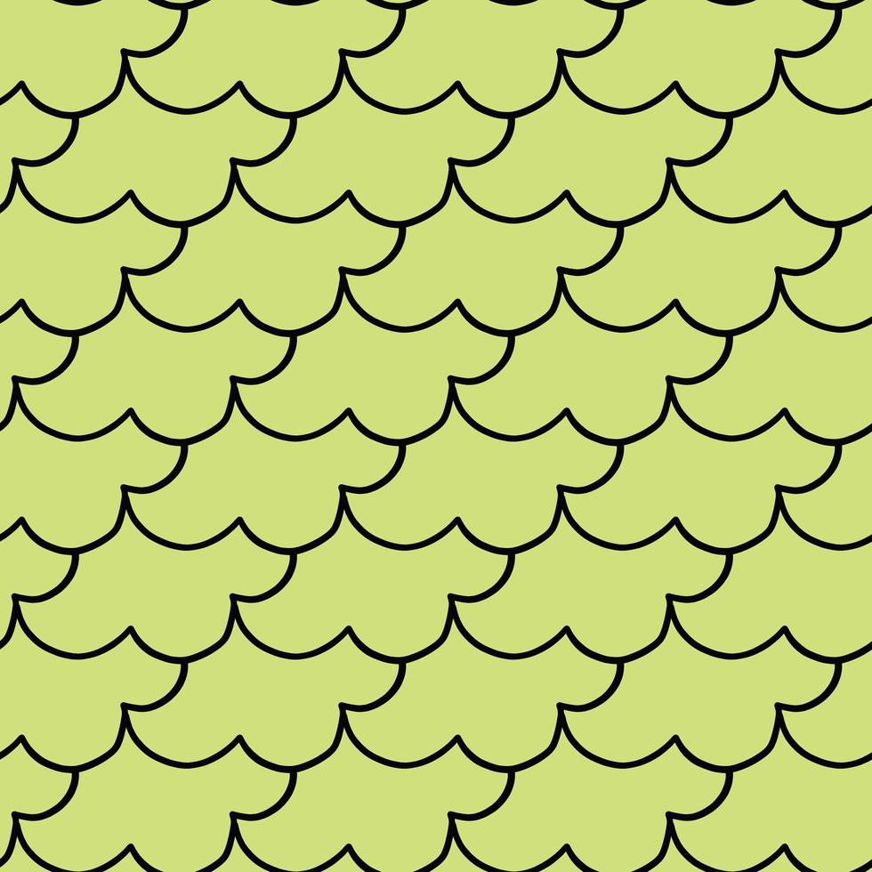 forma de contorno negro dibujado a mano en patrón verde vector