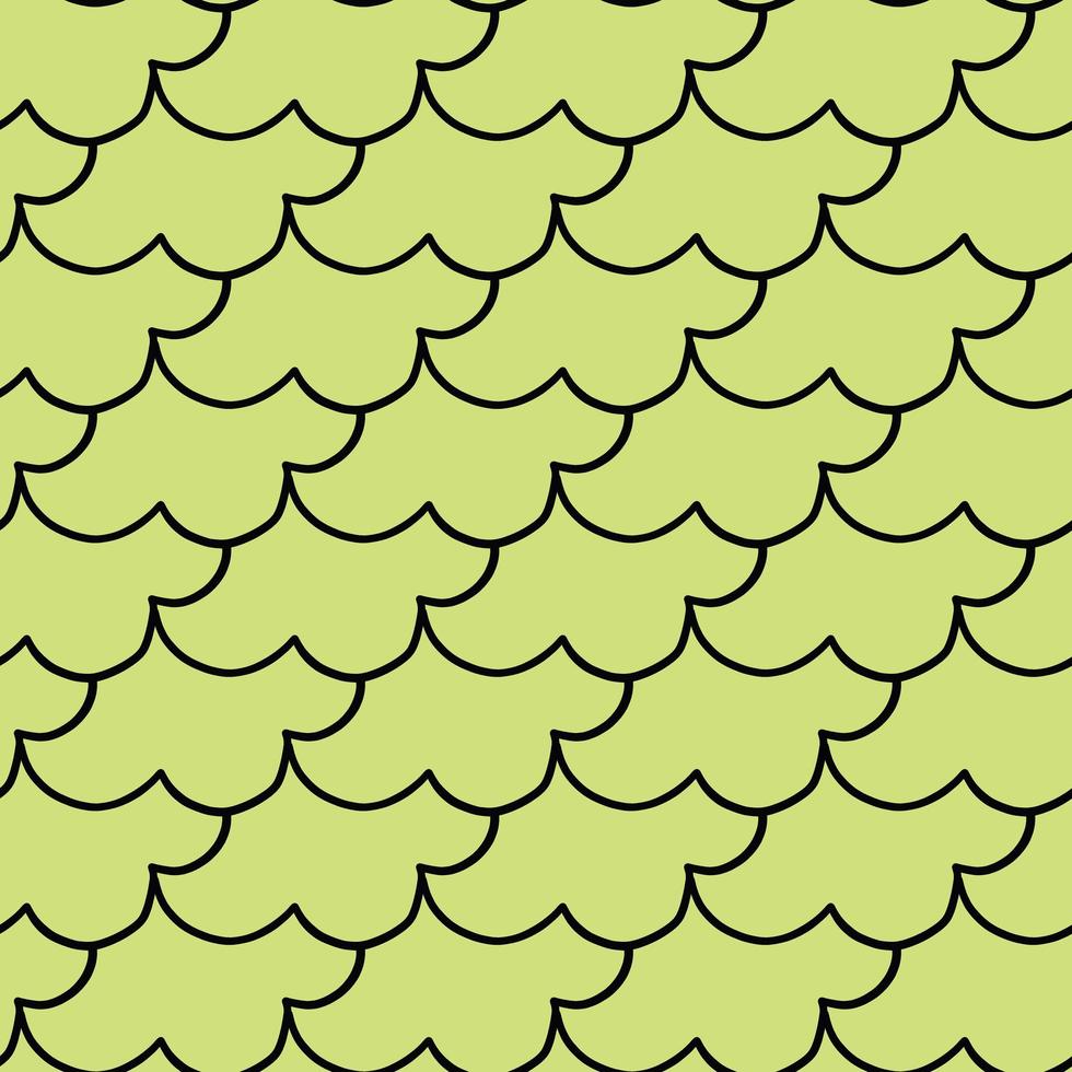 Hand drawn black outline shape on green pattern vector