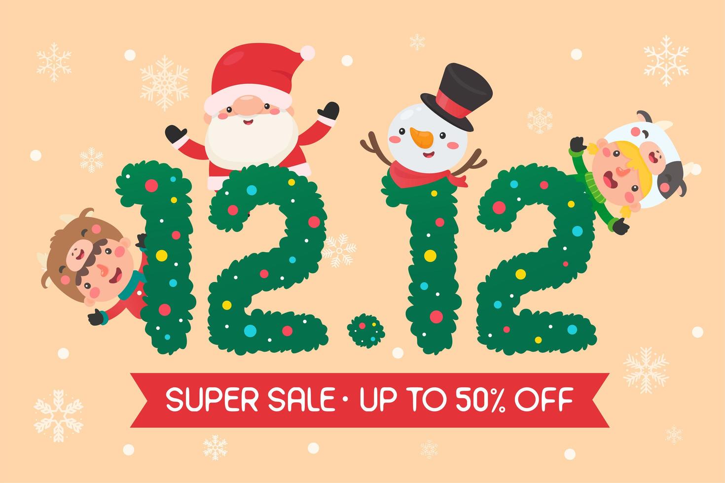 Christmas 12.12 sale promotion design vector