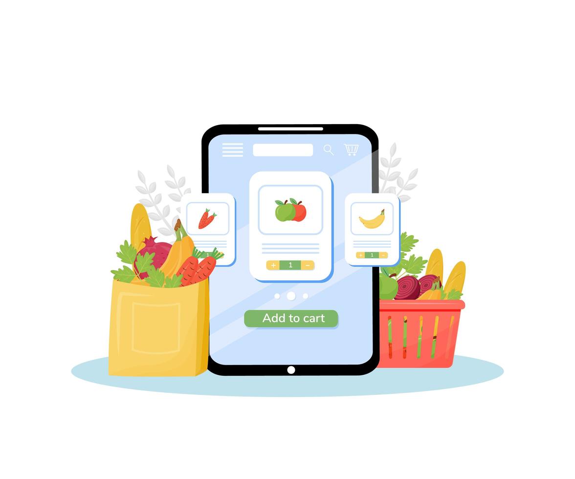 Greengrocery online ordering vector