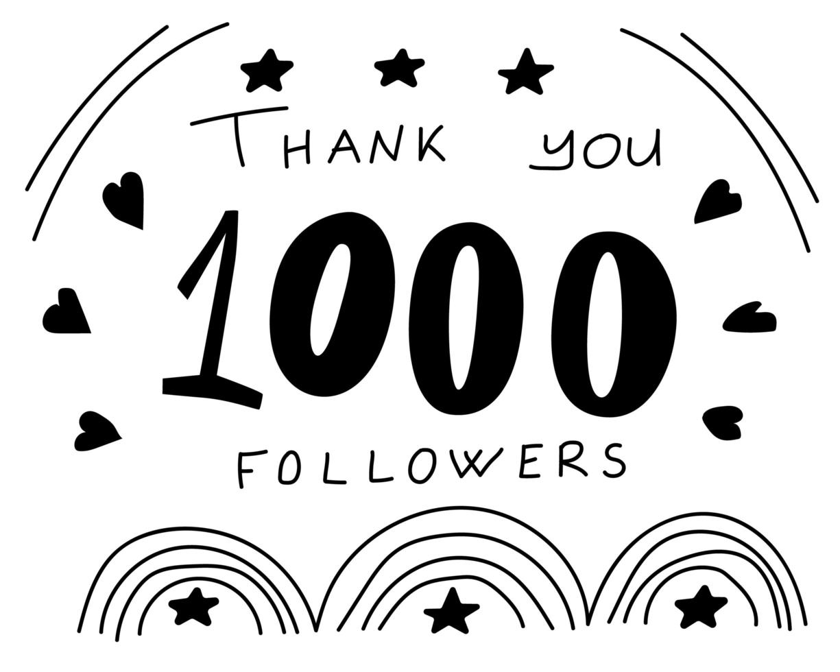 Thank you followers banner for social network vector