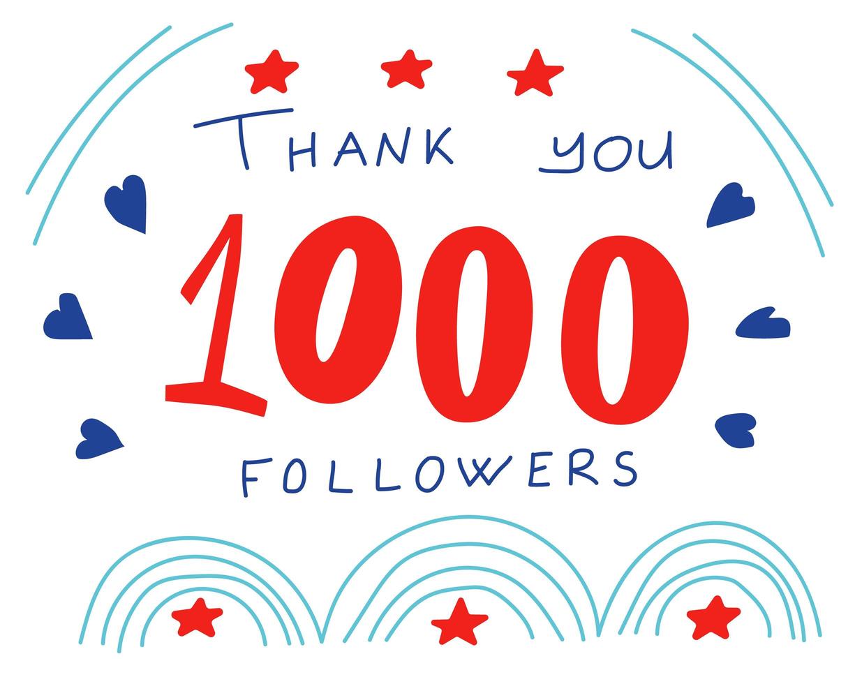 Thank you followers banner for social network vector