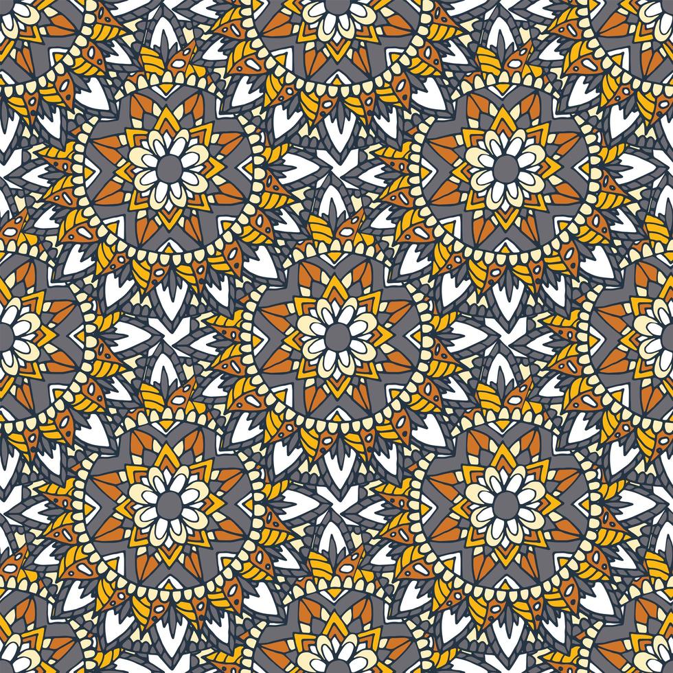 Mandala flower seamless pattern design. vector