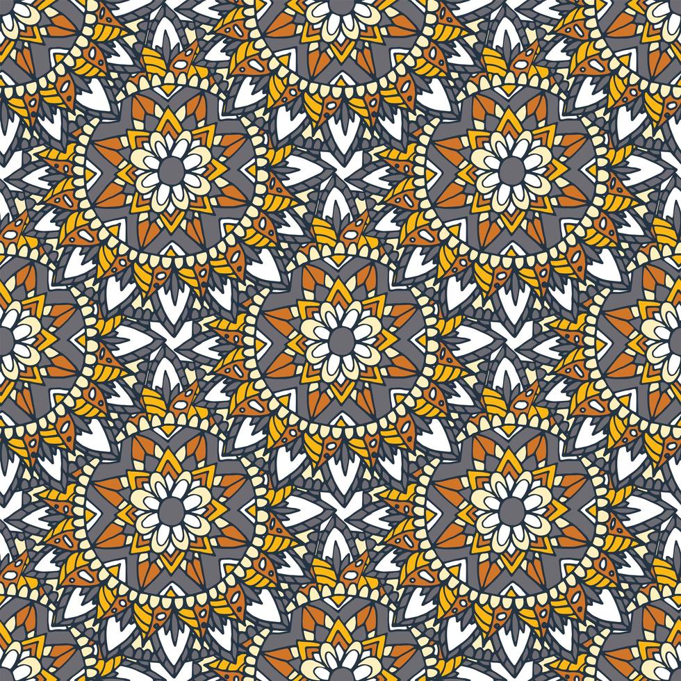 Mandala flower seamless pattern design. vector