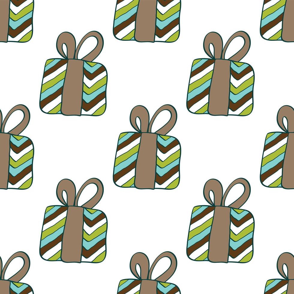 Merry Christmas gifts pattern vector