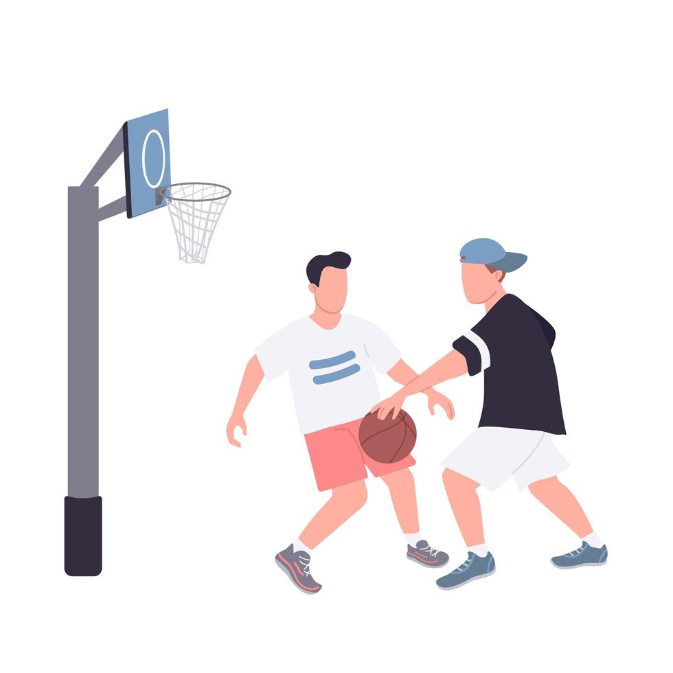 jugadores de baloncesto callejero vector