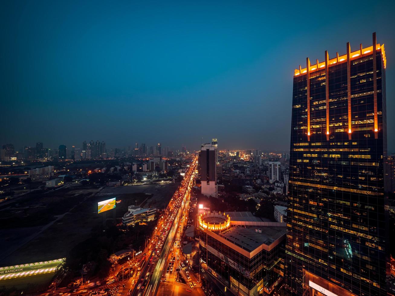 Cityscape in the evening photo