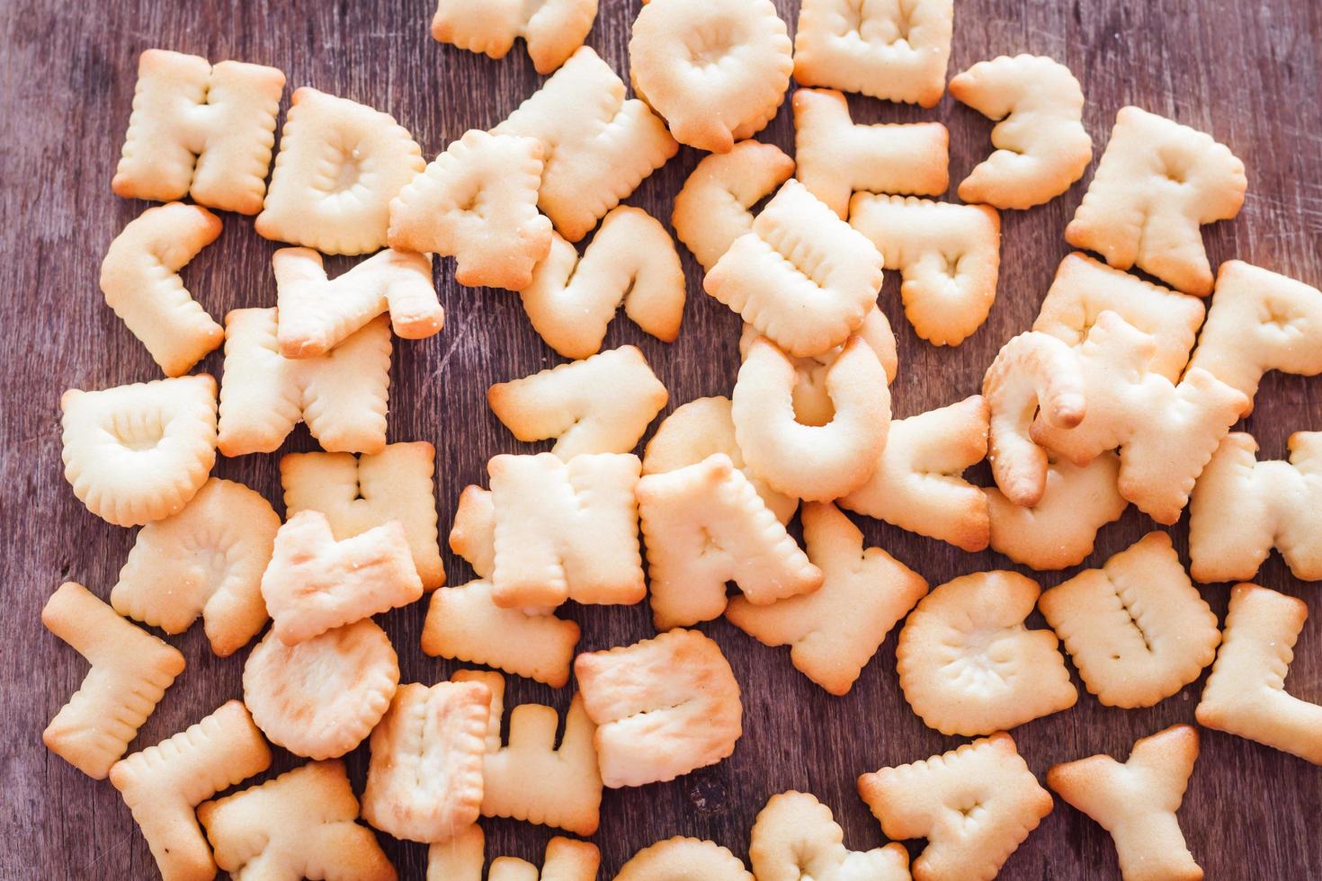 Close-up of alphabet biscuits photo