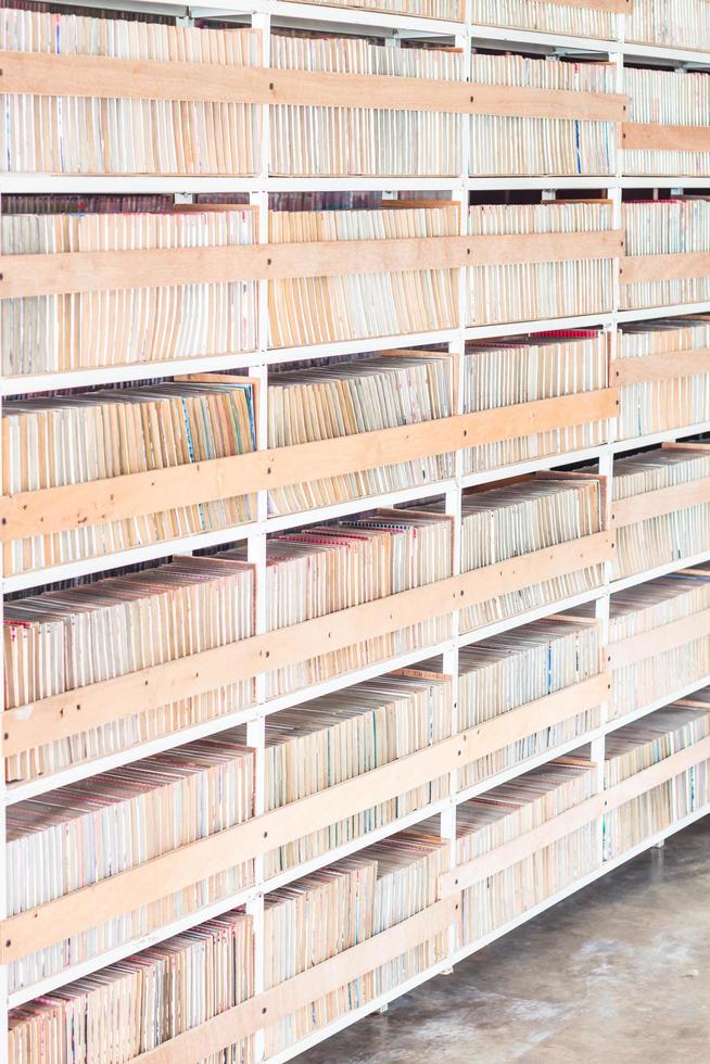 Shelves of records photo