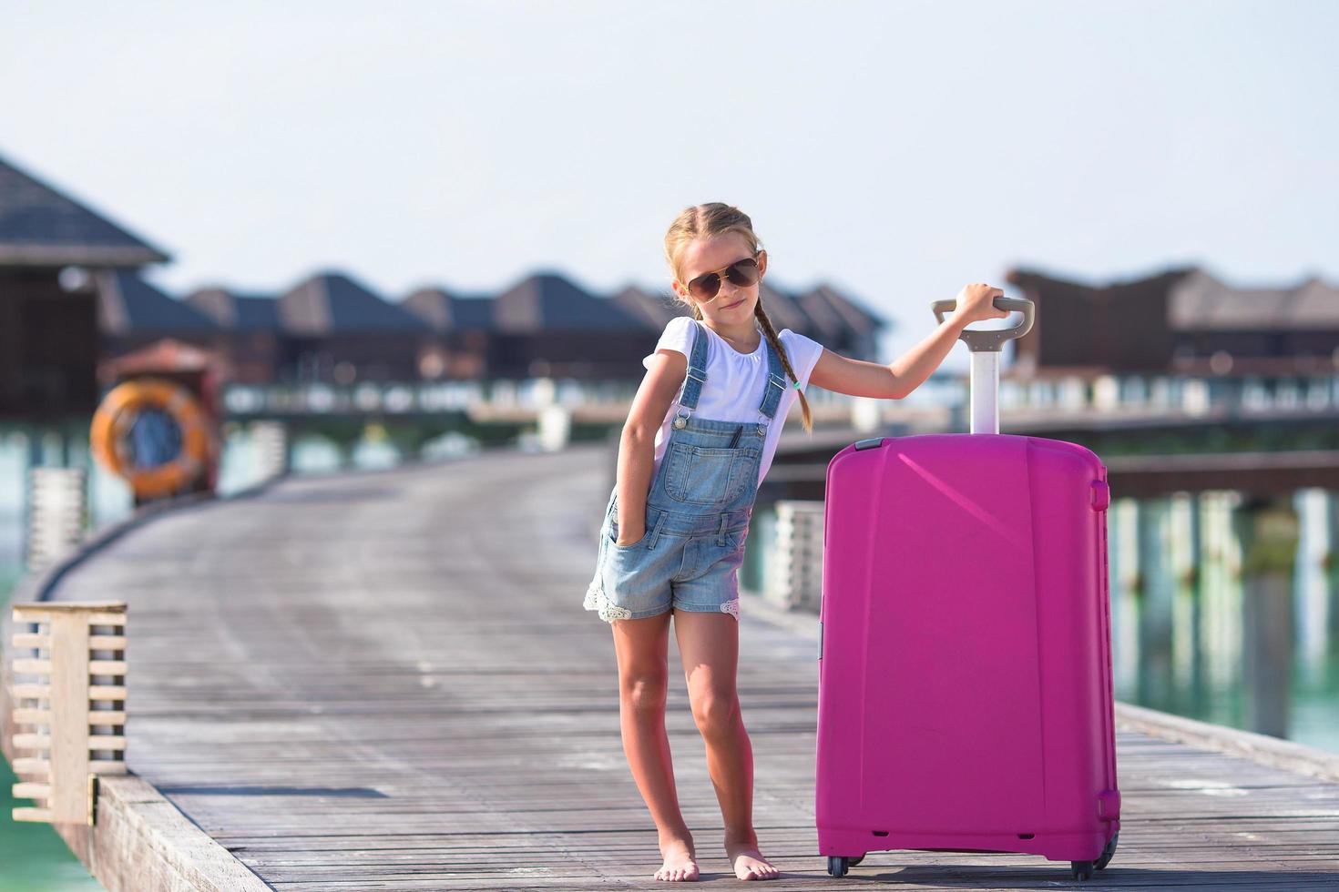 Maldives, South Asia, 2020 - Girl on summer vacation at a resort photo