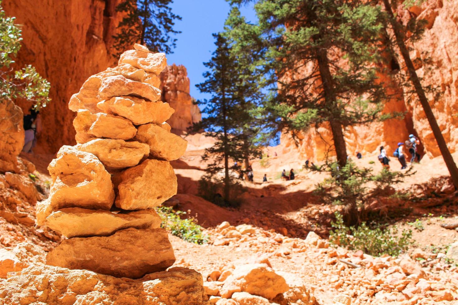 Bryce Canyon National Park, Utah, 2020 - People hiking in a valley photo
