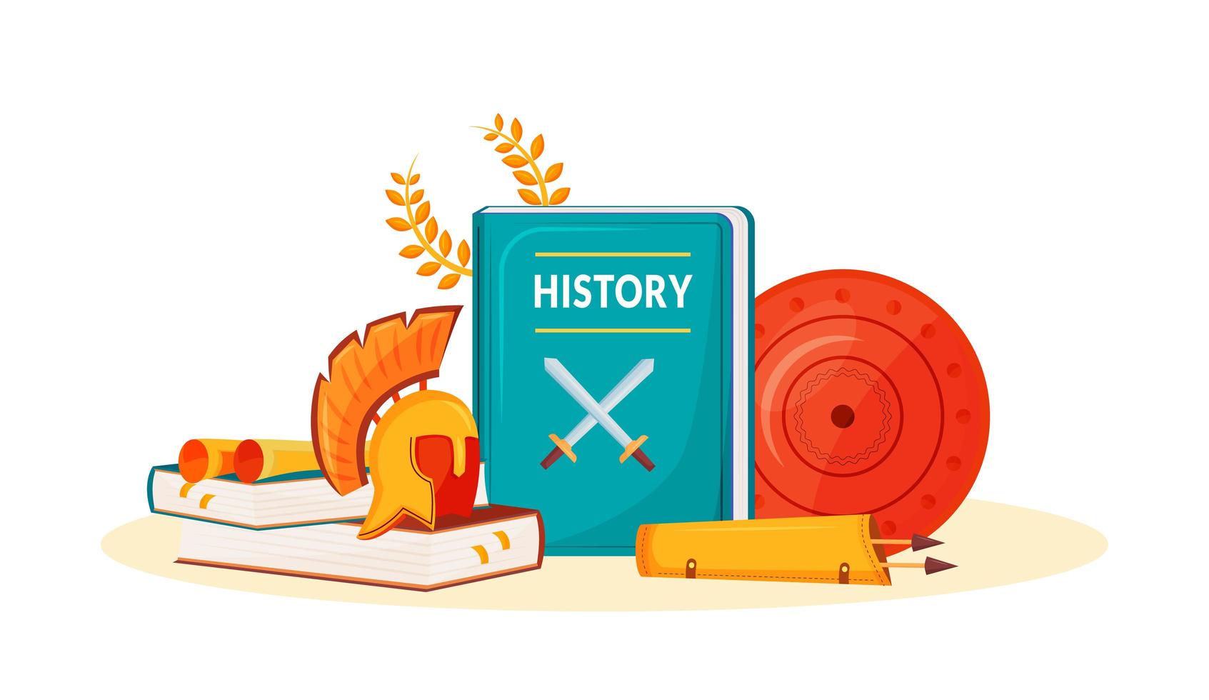 libros de historia y suministros vector